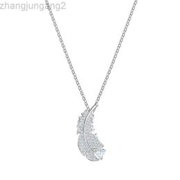 Designer Swarovskis Jewellery Shi Jia 1 1 Original Template Large Mysterious Full Diamond Feather Necklace Female Element Crystal Collar Chain Female Representativ