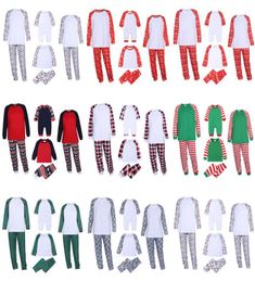 Family Kid Christmas Pyjamas Set For Girl Boy Children Adult Homewear Blank Pyjama Home DIY Elk Stripe Print Xmas Sleepwear Matchi9315766