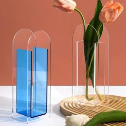 Vases Hydroponic Plant Vase Modern Acrylic Elegant Flower For Home Office Decor Dining Table Centrepiece