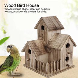 Other Bird Supplies Wood House Outdoor Birdhouse Wooden Small Squirrel Food For Outside Window Hummingbird Feeder S Tube