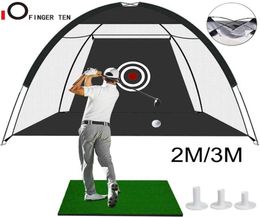 Golf Training Aids 2M 3M Practice Net Mat Up Chipping Hitting Batting Cage Indoor Outdoor Garden Grassland Golfer Drop8669244