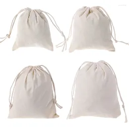 Storage Bags Natural Cotton Drawstring Pouch Stuff Bag Laundry Clothes Finishing