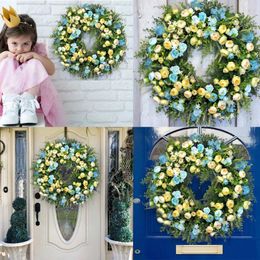 Decorative Flowers Kitchen Pictures For Wall Artificial Flower Wreath Door Hanging Decoration Mantle Lights Living Room