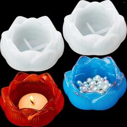 Candle Holders Transparent Silicone Holder Lotus Shape Decorative Plate For Dining Room/ Bedroom/ Living Room (Pieces Of 2)