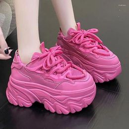 Casual Shoes Spring High Platform Sneakers Thick Sole Chunky Women Lace-up Fashion 2024 Slip On Comfortable Outdoors