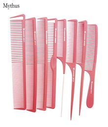 9 Different Designs Carbon Fibre Hair Combs Red Colour Barber Hair Cut Comb 9PcsSets Heat Resistant Hairdressing Comb VS96489491