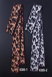 Good quality 130cm6cm Maitong silk scarf Autumn European leopard print Small female tied bag handle Handbag Twill Scarves Ribbons4823682