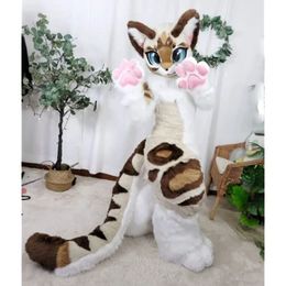 Beige Husky Doll Dress Furry Mascot Costume Top Cartoon Anime theme character Carnival Unisex Adults Size Christmas Birthday Party Outdoor Outfit Suit