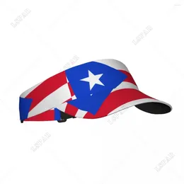 Berets Summer Air Sun Hat Puerto Rico Flag Visor UV Protection Sports Tennis Golf Running Sunscreen Cap