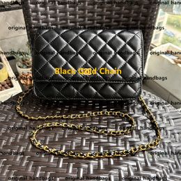 74C Mirror Quality Classic Mini Square Flap Bag Womens Genuine Caviar Lambskin Quilted Bag Designer Black Purse Handbag Shoulder Gold Chain Bags chanells wallet
