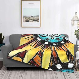 Blankets Sunflower Plant Blanket Velvet All Season Painting Cute Thin Throw For Sofa Couch Bedding Throws