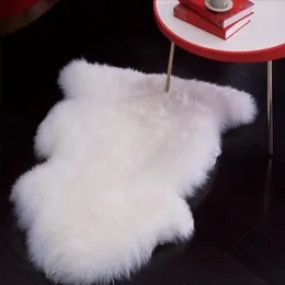 Carpets Real White Sheepskin Rug For Sofa Genuine Sheep Fur Carpet Lambskin Pelt Rugs Living Room Decorative