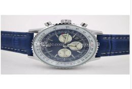 Top Quality New Brand automatic Men039s Wristwatch NAVITIMER Ti3 Blue Dial Blue watches Leather 1884 Fashion Male luxury watch 3292303