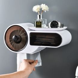 Holders Wall Mounted Bathroom Toilet Paper Holder Paper Tissue Box Plastic Toilet Dispenser Roll Paper Storage Box Free Punching