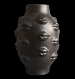 Nordic Ins Style Creative Personality Face Vase Modern Minimalist Lips Ceramic Floral Home Bar Bookstore Decoration Ornaments 21049468358