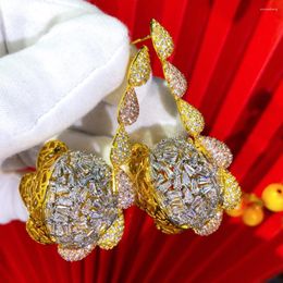 Dangle Earrings Missvikki Luxury Original Drop Trendy Cubic Zircon For Women Wedding Engagement Party Jewellery GIFT