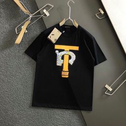luxury brand designer men tees summer fashion pure cotton round neck letter printing doodle Classic Brand Men and women t-shirt