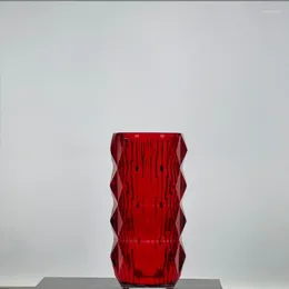 Vases Modern Minimalist Cylinder Design Creative Nordic Style Luxury Red Ikebana Decoration Maisons Office Decor WZ50HP