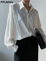 Women's Blouses Design Office Ruffles White Shirts Women Casual Polo Collar Tops Korean Spring Long Sleeve Camisas Streetwear OL Blusas