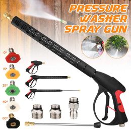 Guns MATCC High Pressure Washer Gun Power Spray Gun 4000psi with 15 inch Extension Replacement Wand Lance,5 Quick Connect Nozzles