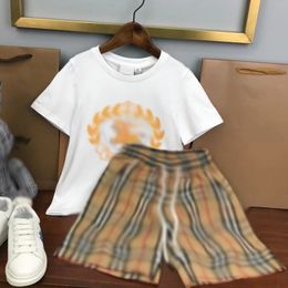 Sports children two-piece set of short sleeved shorts with a trendy Korean style casual five piece pants trendy girl and boy summer clothing