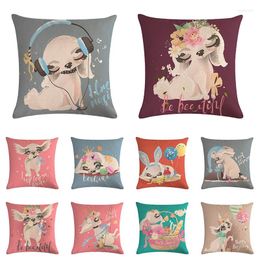 Pillow Cartoon Cute Dog Watercolour Cover Case Linen Decor Home Office Hello Spring Happy Birthday Pillowcase ZY847