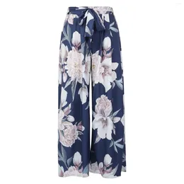 Women's Pants Women S Casual High Waist Wide Leg Boho Floral Print Loose Palazzo Trousers