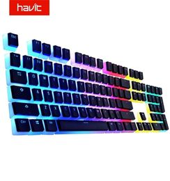Havit Keycaps Double S Backlit PBT Pudding Keycap Set with Puller compatible Cherry MX Mechanical Keyboard BlackWhite 2106106090758