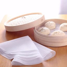 Double Boilers Round Silicone Steamer Mat Reusable Non-stick Steam Pad Cloth For Steamed Bread Bun Dumplings Kitchen Supplies