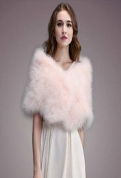 Scarves IANLAN Casual Solid Ostrich Feather Shawl Wrap For Women Bride Wedding Stole Ladies Real Turkey Fur IL000356101539