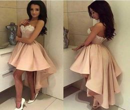 2017 Modern Sweetheart Lace High Low Cocktail Dresses Cheap Sleeveless Ball Gown Short Homecoming Dresses Summer Fashion Girls Par8949911