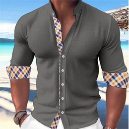 Men's Casual Shirts 2024 Fashionable And Muscle Sweatshirt Solid Colour Design Simple Soft Comfortable Long Sleeve Top