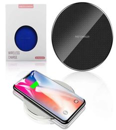 10W Fast Wireless Charger For iPhone XS Max XR X 8 Plus USB Qi Charging Pad for Samsung S10E S9 S8 S7 Edge Note 10 with Retail Box5002355