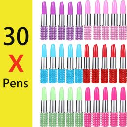 Pens 30pcs Lipstick Shape Pen Writing Ink Pens Cute Lipstick Ballpoint Pens for Students Kids Presents Office Stationery Supplies