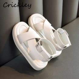 Sneakers Girl's Sandals High Quality Pu Leather Roman Shoes For Kids Girls Comfortable Soft Anti Slip Breathable Children Princess Sandal