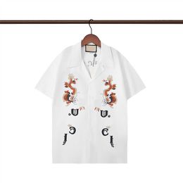 Summer men's T-shirt Designer print button up Cardigan Casual Loose version Polo Short sleeve Hawaiian lapel Top Fashion Men's Swim Shirt Series Beach shirt Size M-3XL #47