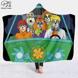 Blankets Halloween Horror Movie Scream Team Blanket Hooded 3D Full Print Wearable Adults Men Women Style-5