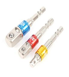 3pcs Colourful DIY Hex Shank Drive Power Drill Bit Socket Wrench Adapter Electric Screwdriver Handle Extension Bit Adaptor Set5761950