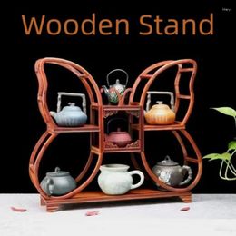 Decorative Plates Wooden Vintage Display Stand Shelf For Teapot Vase Storage Shelves Flower Pot Plant Bonsai Rack Wood Base