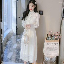 Casual Dresses Autumn And Winter Plush Dress Thickened Layup Skirt Lace Bottom Long