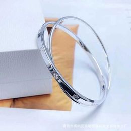 Cards Exquisite double circle lucky grass Bracelet female young fashion smooth double ring bracelet