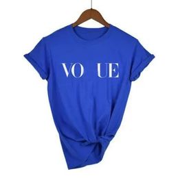 Advanced version Womens T-Shirt France trendy Clothing VO*UE letter Graphic Print couple Fashion cotton Round neck 4XL Short sleeve tops tees