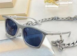 0099SA New trendy fashion letter women and men sunglasses UV400 goggles made of plate rectangular full frame temples with chain a8947578