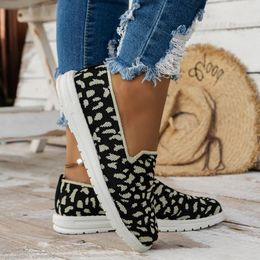 Casual Shoes Princess Single Women Spring Flat Woven Knitted Canvas Loafers