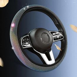 Steering Wheel Covers Car Cover Shiny Diamond Protection No-Slip Elastic Breathable Women Girls Auto Accessories