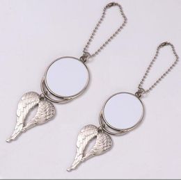 Pendant Sublimation Air Fresheners White Blank DIY Customised Gifts Three Styles Car Pendants Metal Angel Wings Ornaments A026413886