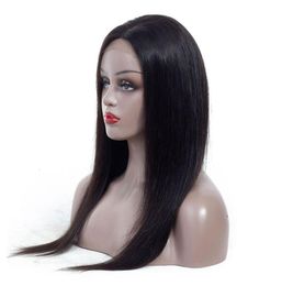 Brazilian Virgin Straight Human Hair Wigs Pre Plucked 4 By 4 Lace Closure Wigs for Blaclk Women 250 Density 1024 inch Middle Par4424502