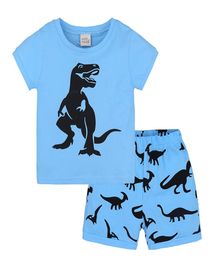 Boys Clothing Sets Summer Kids Cotton Blue TshirtShorts Suit Baby Boy Clothes Sets Infants Costume 2pcs5611913