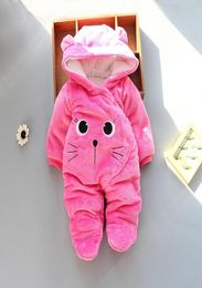 Baby Rompers Winter Newborn Clothing Todder Infant Cartoon Jumpsuit Romper Babies Hooded Rompers Newborn Winter Snowsuit Clothes4437475