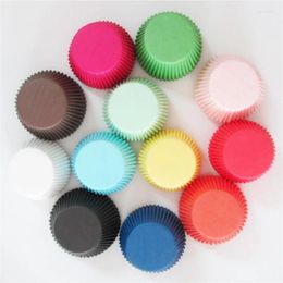 Baking Moulds 100Pcs Solid Color Cupcake Paper Liners Muffin Cases Cup Cake Topper Tray Kitchen Accessories Pastry Decoration Tools